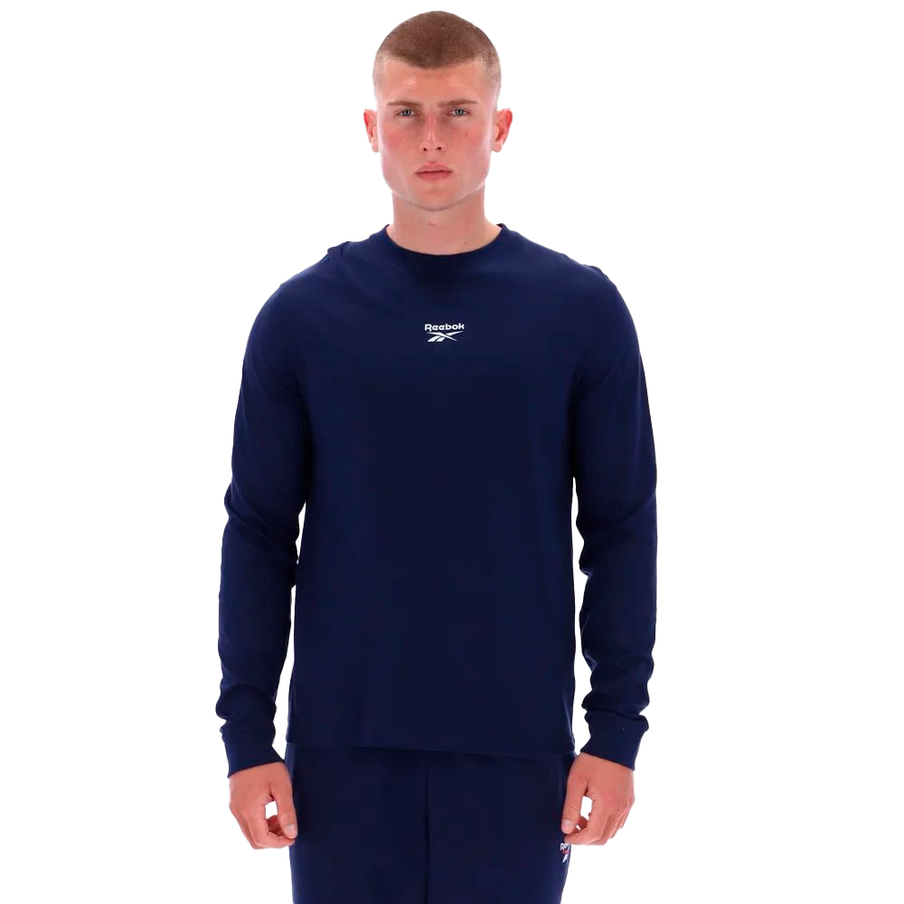 100240818 Suéter de manga larga James Frnt Bk Logo Reebok para hombre | GIK Streetwear