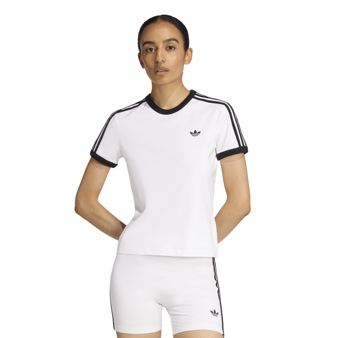 KD3683 CAMISETA 3 FRANJAS AJUSTE CEÑIDO adidas para mujer | GIK Streetwear