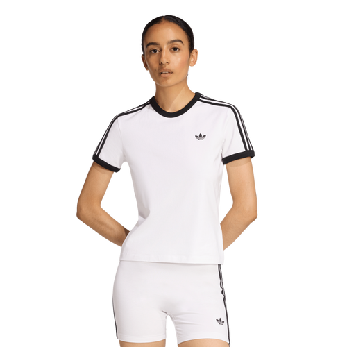 KD3683 CAMISETA 3 FRANJAS AJUSTE CEÑIDO adidas para mujer | GIK Streetwear